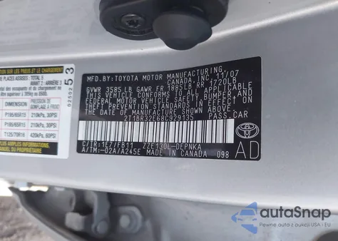 2008 Toyota Corolla Le from USA, damaged, VIN 2T1BR32E68C929135